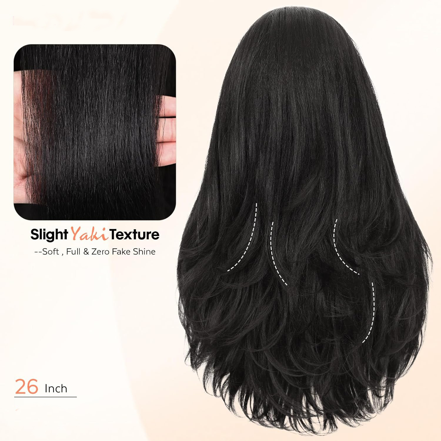 26 Inch Yaki Wavy Headband Wig - Synthetic Braided Wigs For Black Women 评论和价格