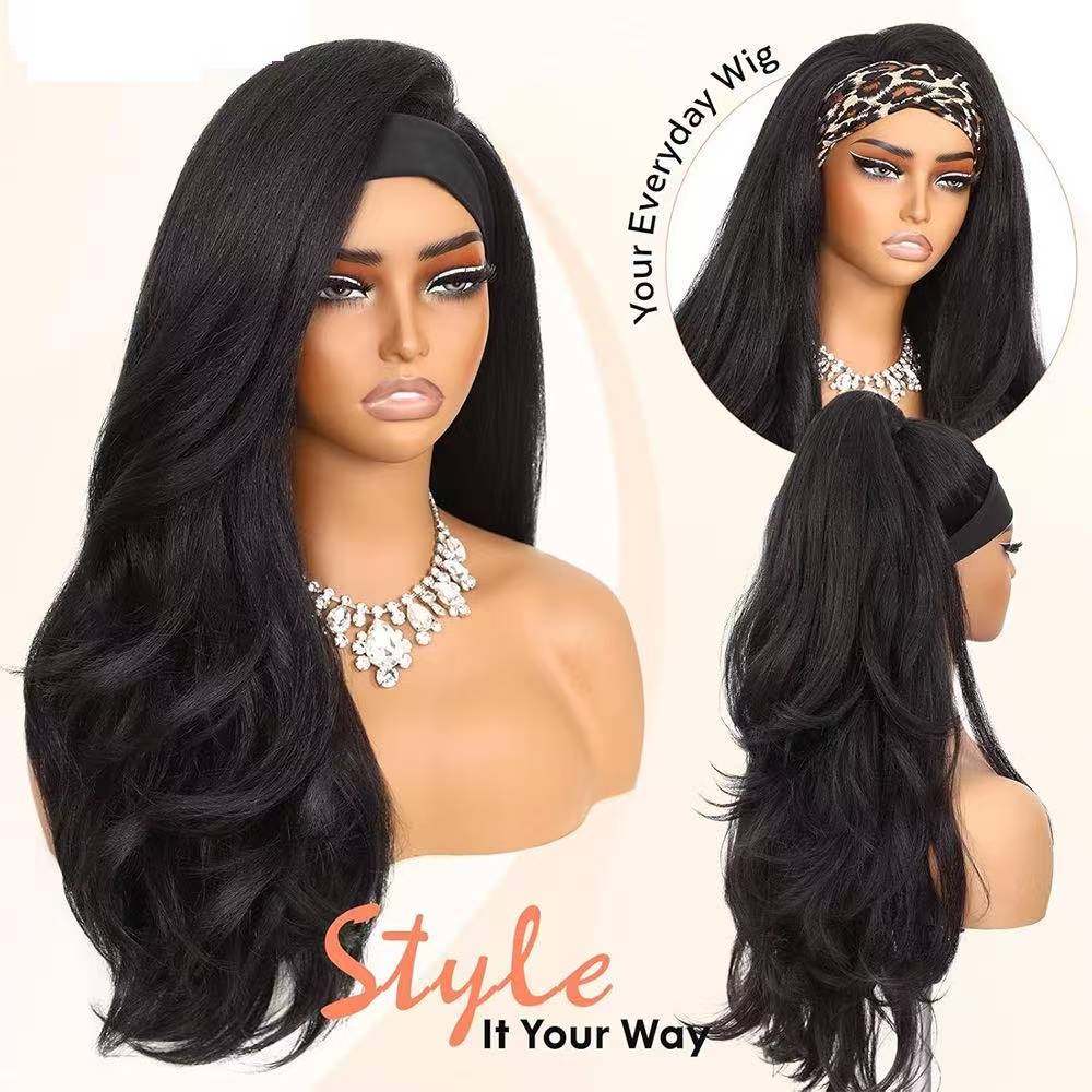26 Inch Yaki Wavy Headband Wig - Synthetic Braided Wigs For Black Women 评论和价格