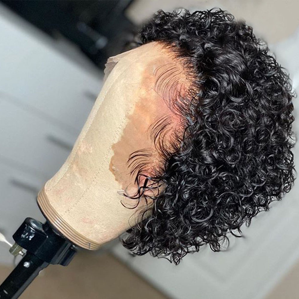 Curly Pixie Cut Wig Lace Human - Short Pixie Cut Wig Human Hair Cheap 评论和价格