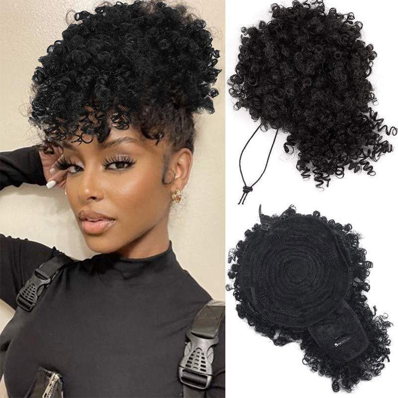 Afro Puff Kinky Curly Hair Upd - Drawstring Afro Curly Puff Ponytail 评论和价格