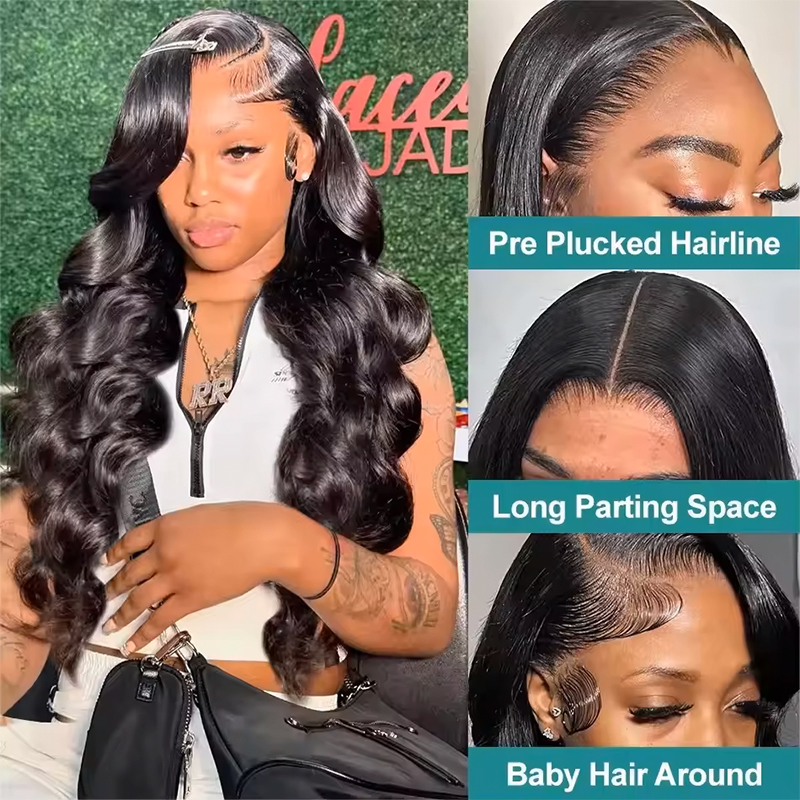 180-220% Density Natural Black - Lace Front Wigs 评论和价格