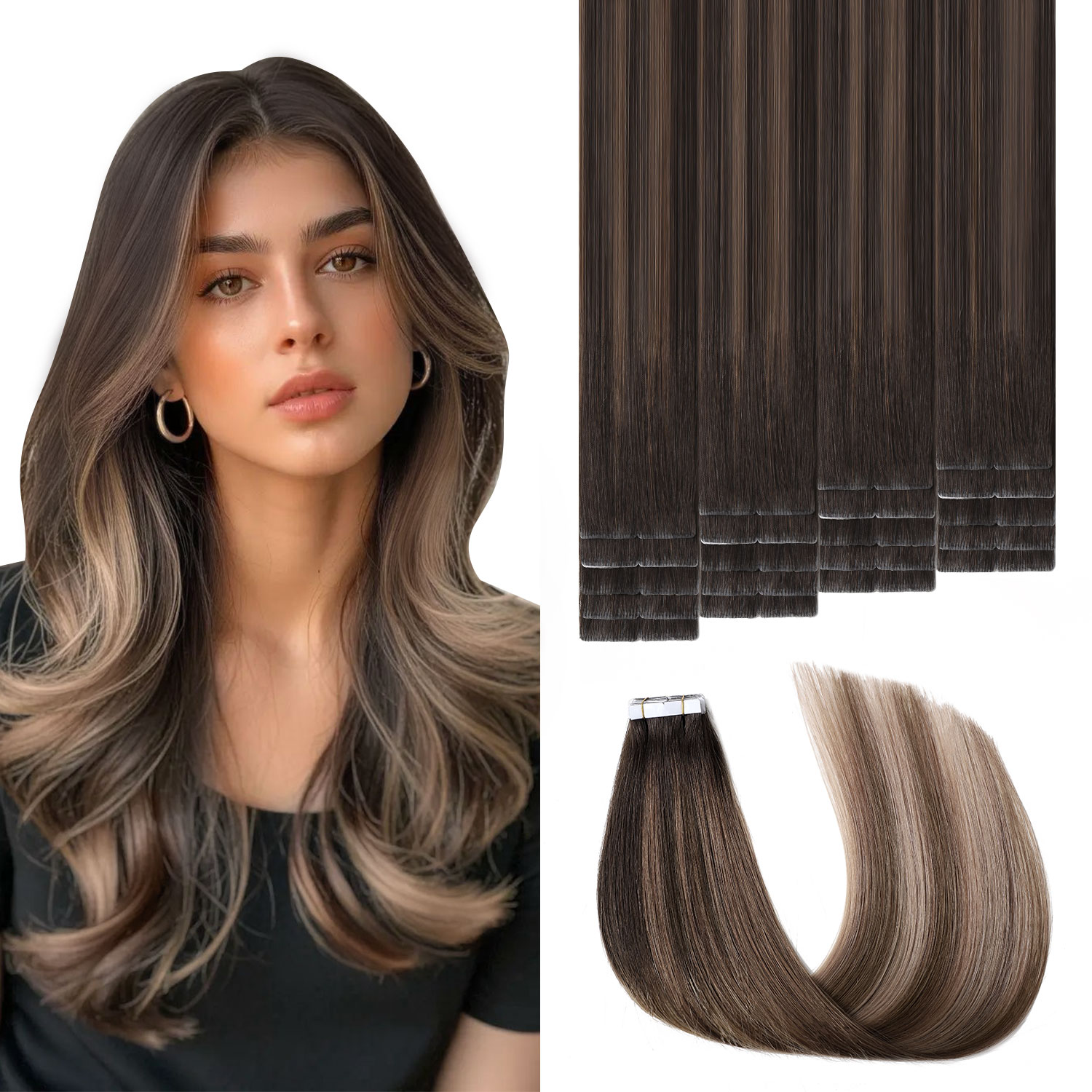 Sweetmet Invisible Tape Hair E - Invisible Tape In Extensions Real Hair 评论和价格
