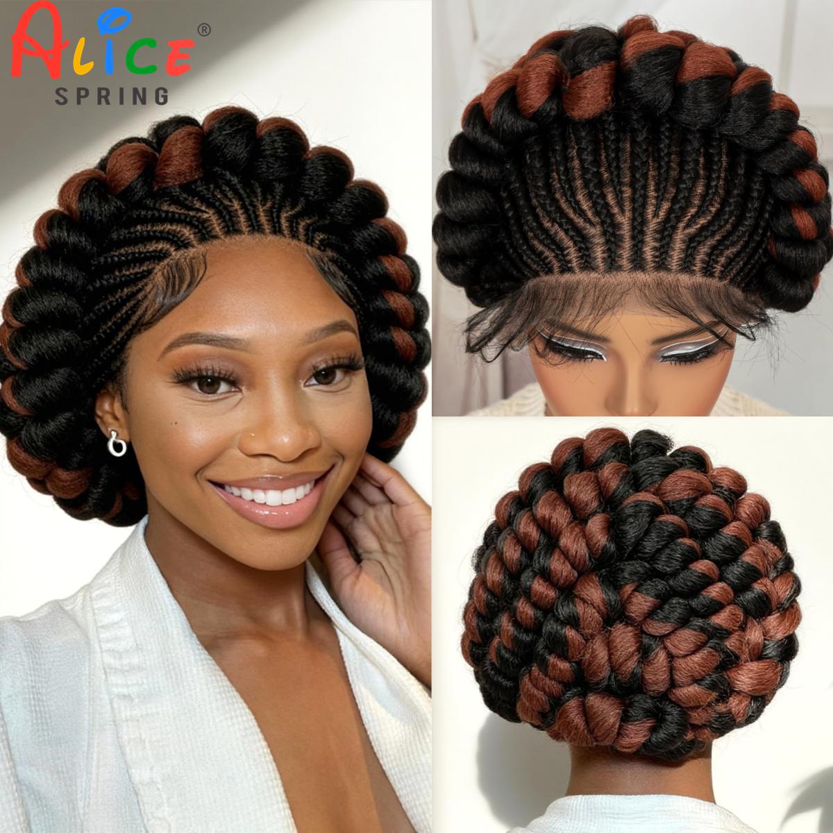 Cornrow Braided Wigs Synthetic - Synthetic Braided Wigs For Black Women 评论和价格