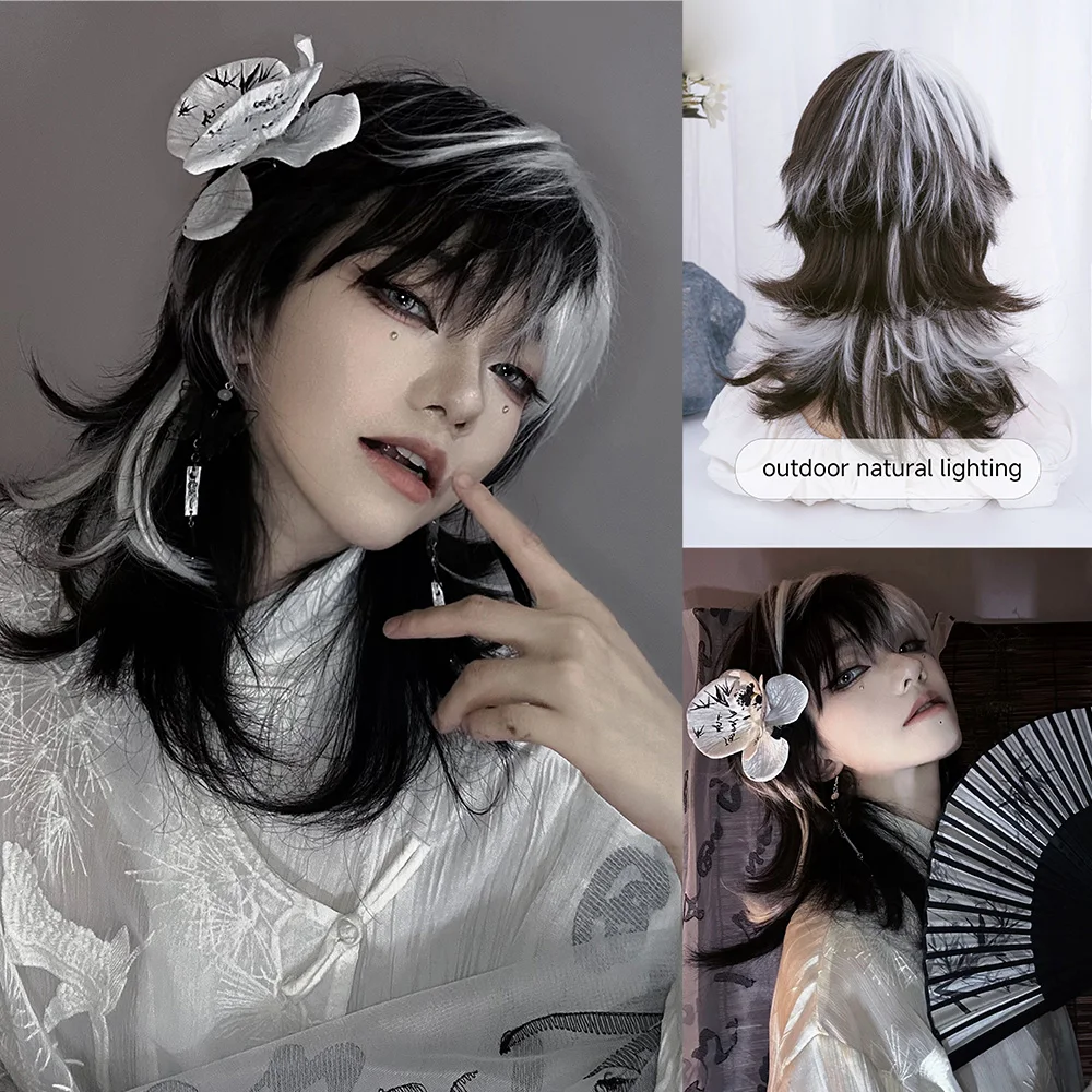 16Inch Black and White Color S - Synthetic Braided Wigs For Black Women 评论和价格