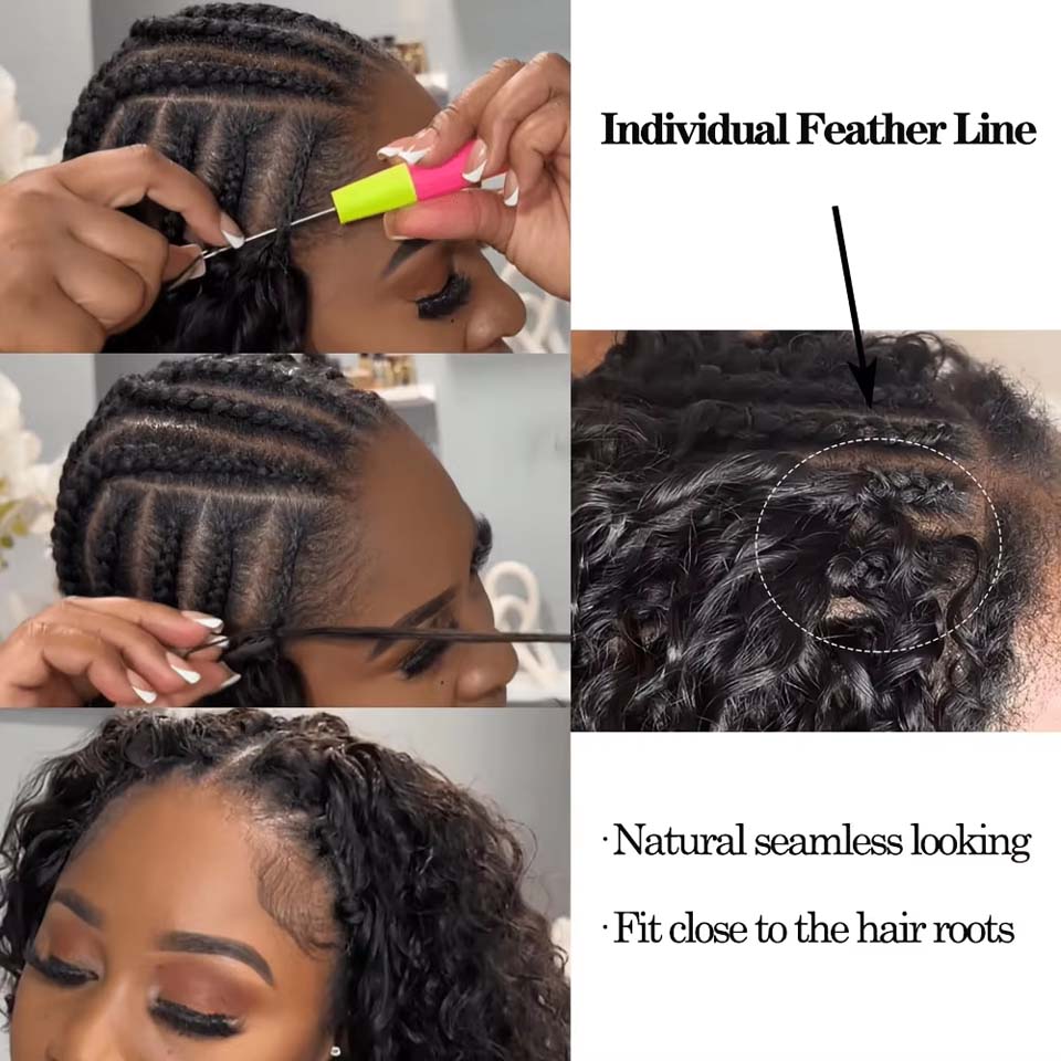 12A Burmese Curly Feather Croc - Invisible Tape In Extensions Real Hair 评论和价格