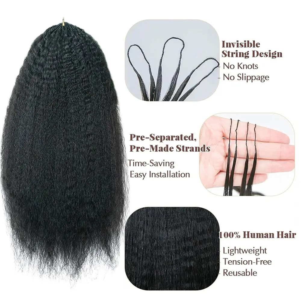 Knotless Kinky Straight Feathe - Human Hair Wigs 评论和价格