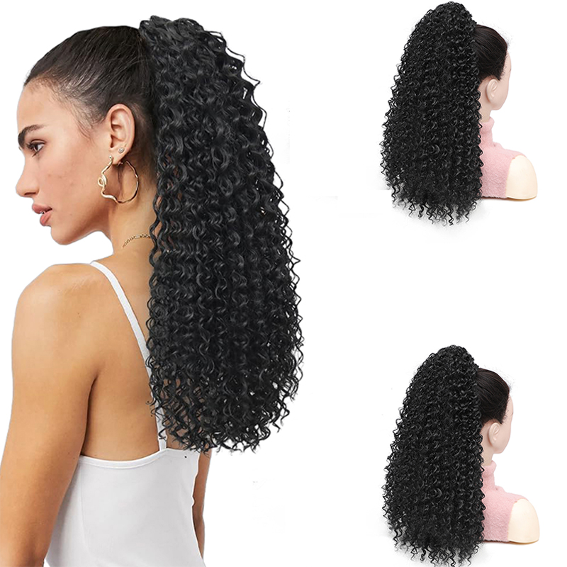 Afro Puff Curly Pony Tail Hair - Drawstring Afro Curly Puff Ponytail 评论和价格