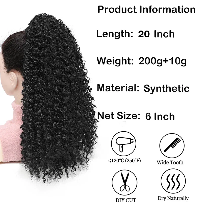 Afro Puff Curly Pony Tail Hair - Drawstring Afro Curly Puff Ponytail 评论和价格