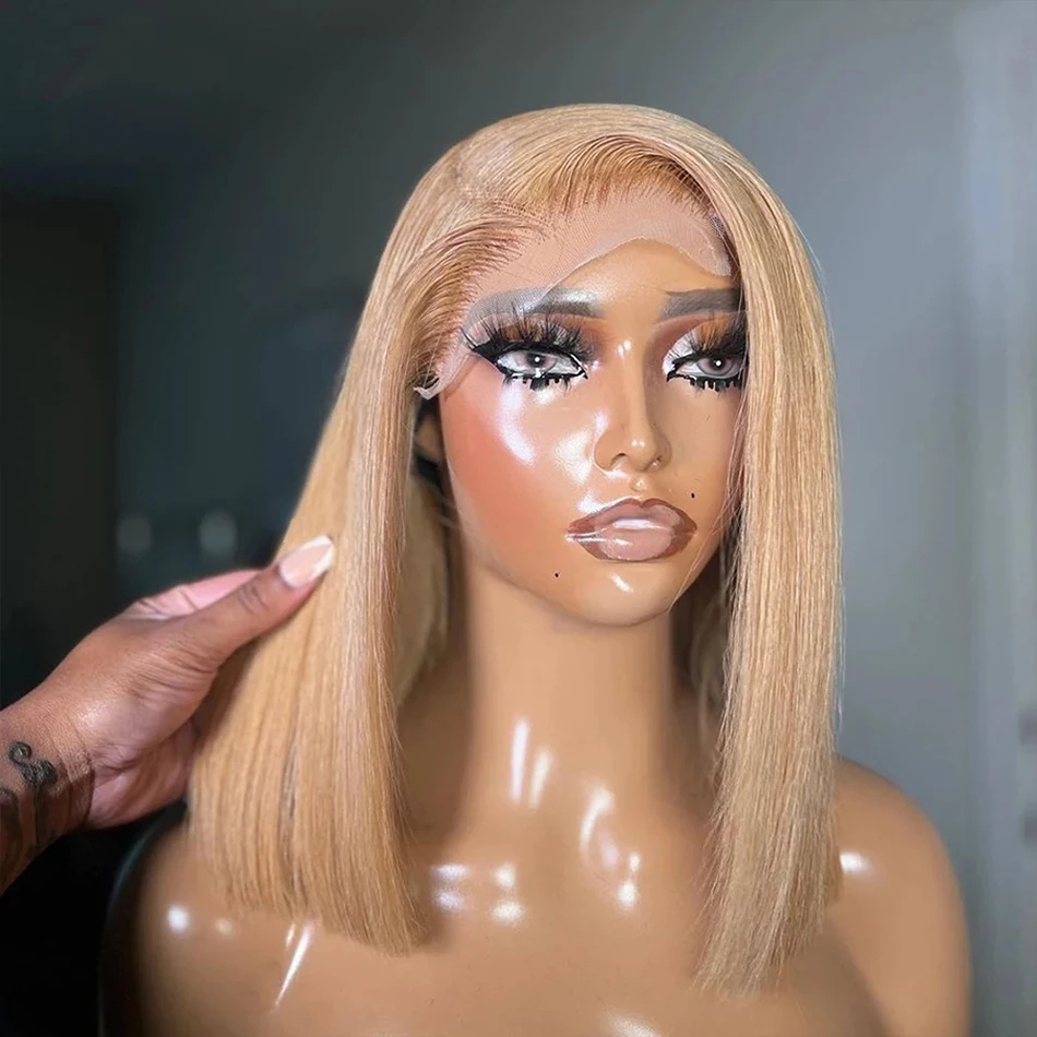 27# Honey Blonde Lace Frontal  - Glueless Wear And Go Human Hair Wig 评论和价格