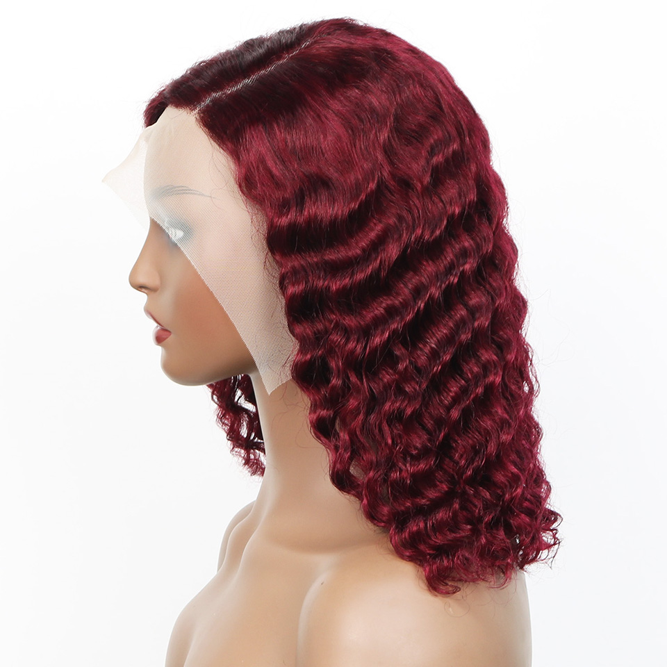 99j Burgundy Deep Bob Wig Huma - Glueless Wear And Go Human Hair Wig 评论和价格