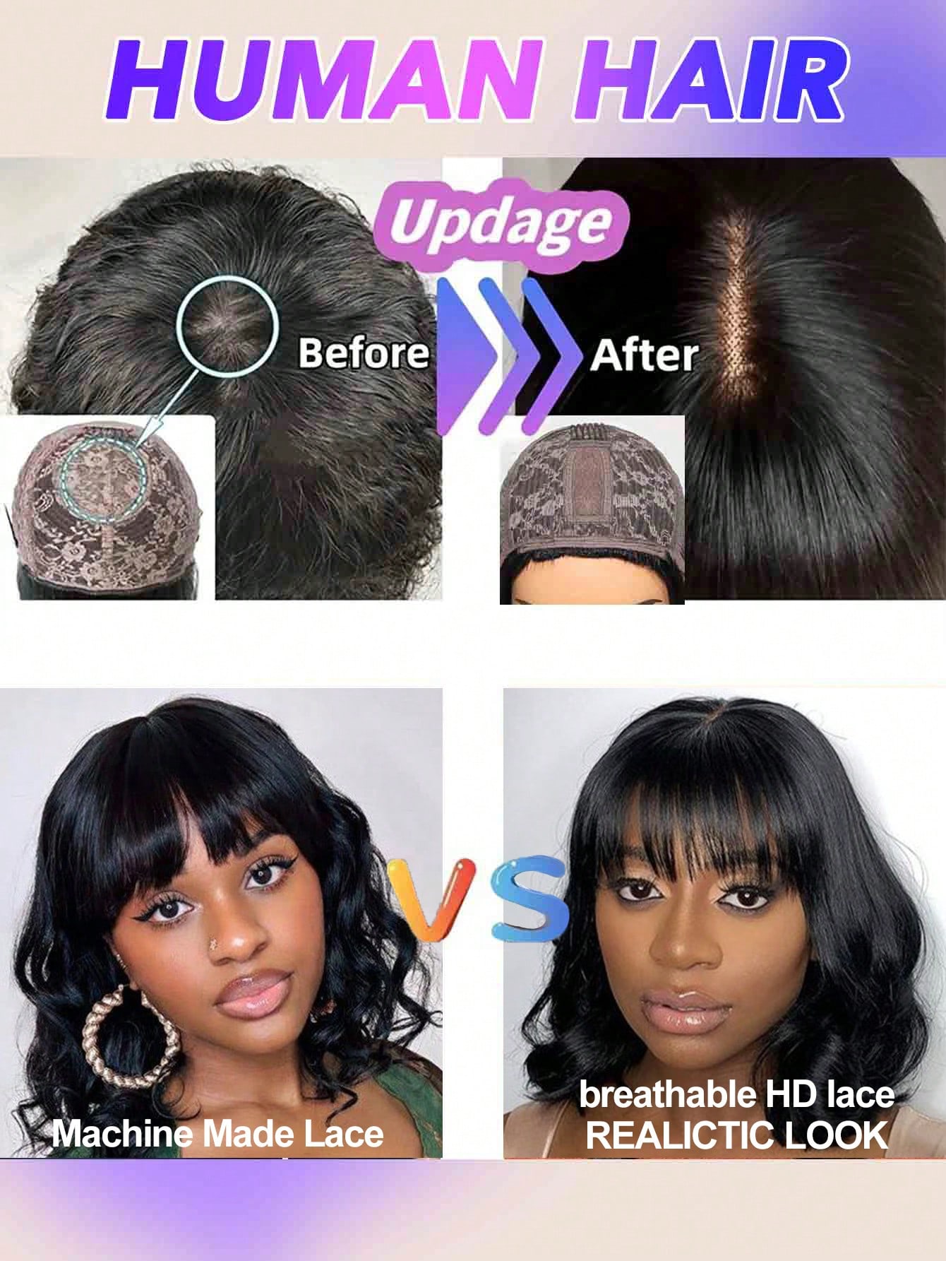 Body Wave Human Hair Wig With  - Glueless Wear And Go Human Hair Wig 评论和价格