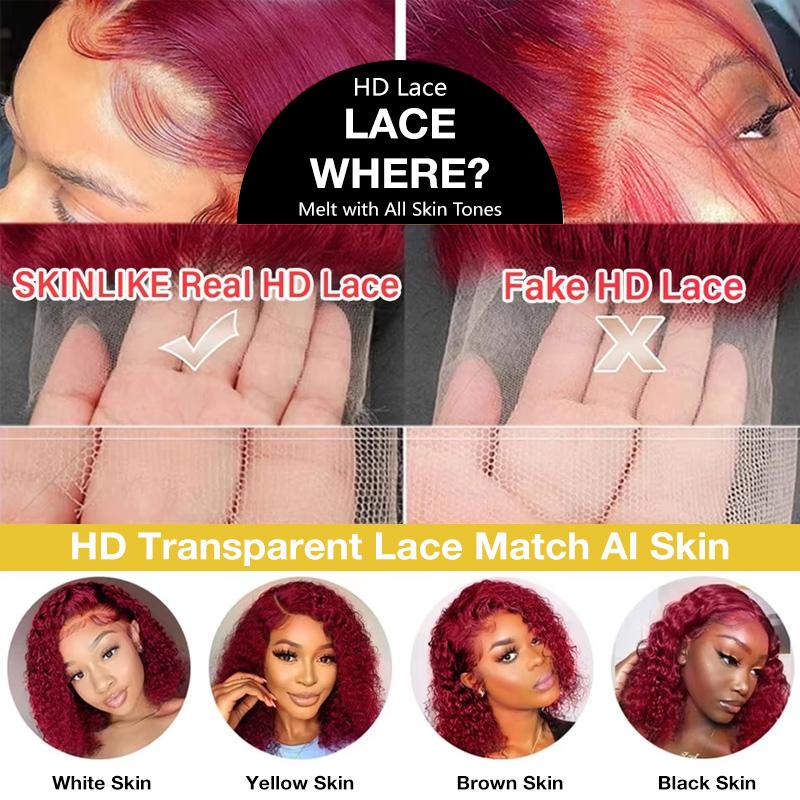 99j Deep Wave Lace Front Hair  - Hd Lace Frontal Wig Human Hair Pre Plucked 评论和价格