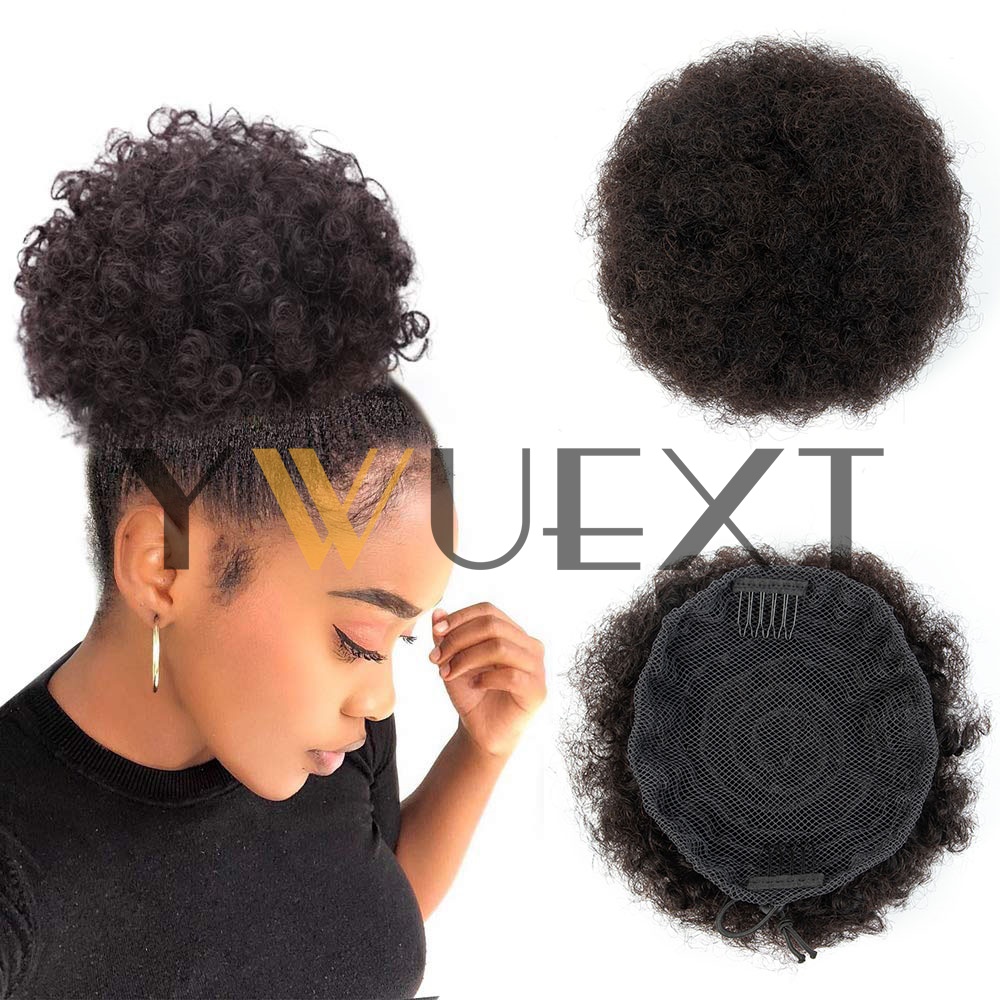 Afro Puff Ponytail 4-6 Inch Hu - Drawstring Afro Curly Puff Ponytail 评论和价格