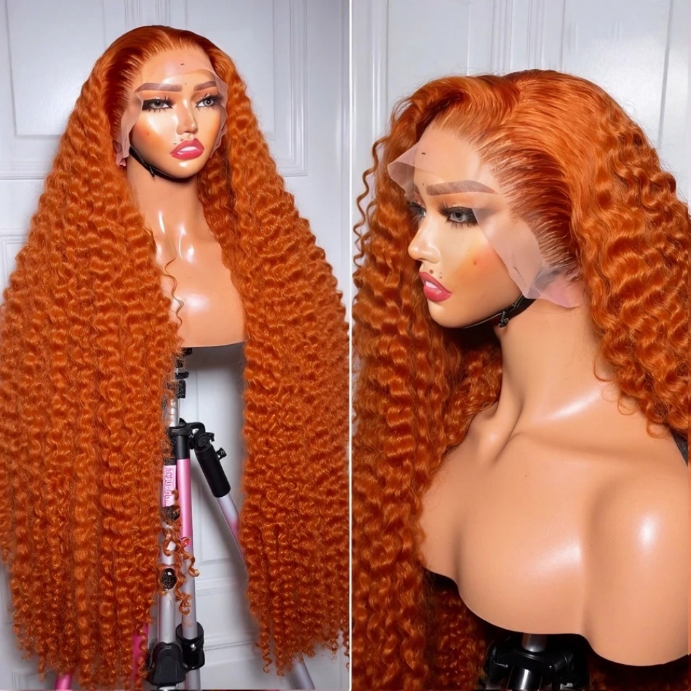 200% Density Ginger Orange Dee - Lace Front Wigs 评论和价格