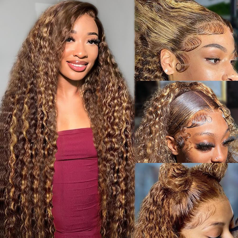 36 Inch Deep Wave P4/27 Highli - Lace Front Wigs 评论和价格