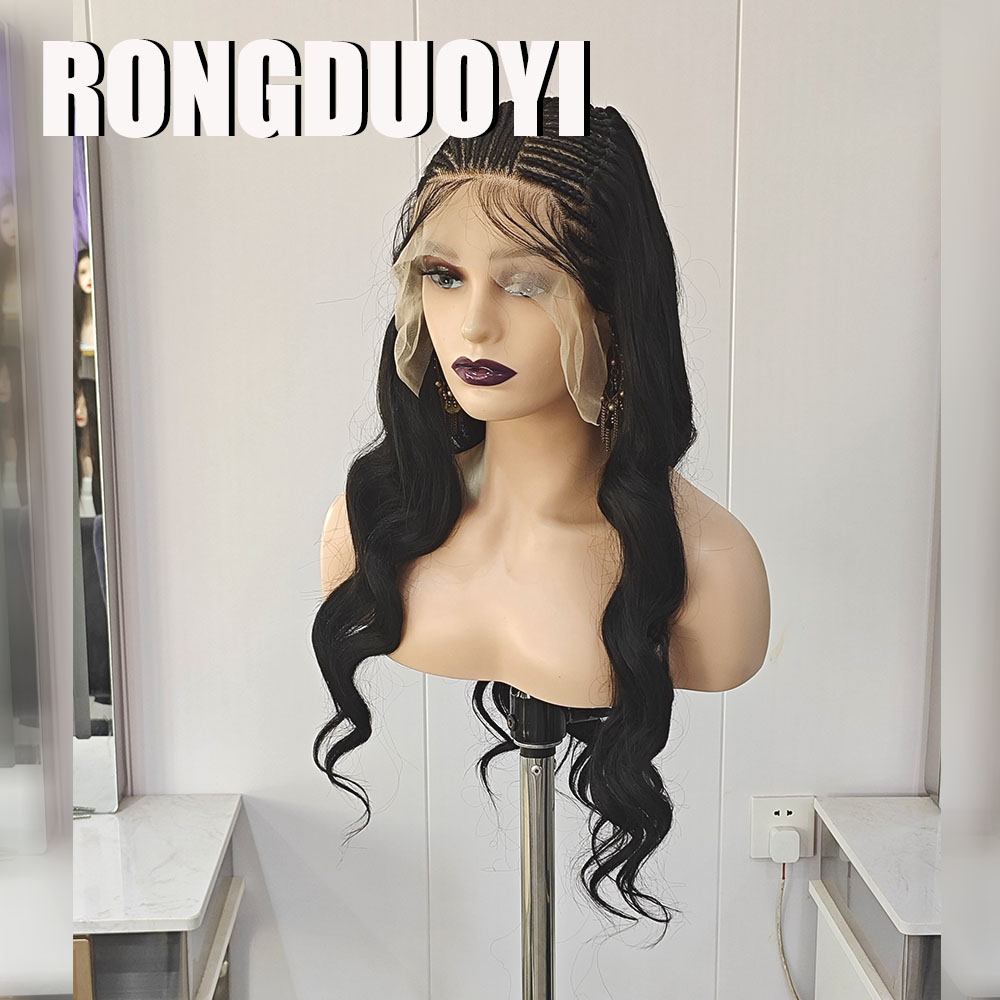 RONGDUOYI Black Braided Wave S - Synthetic Braided Wigs For Black Women 评论和价格