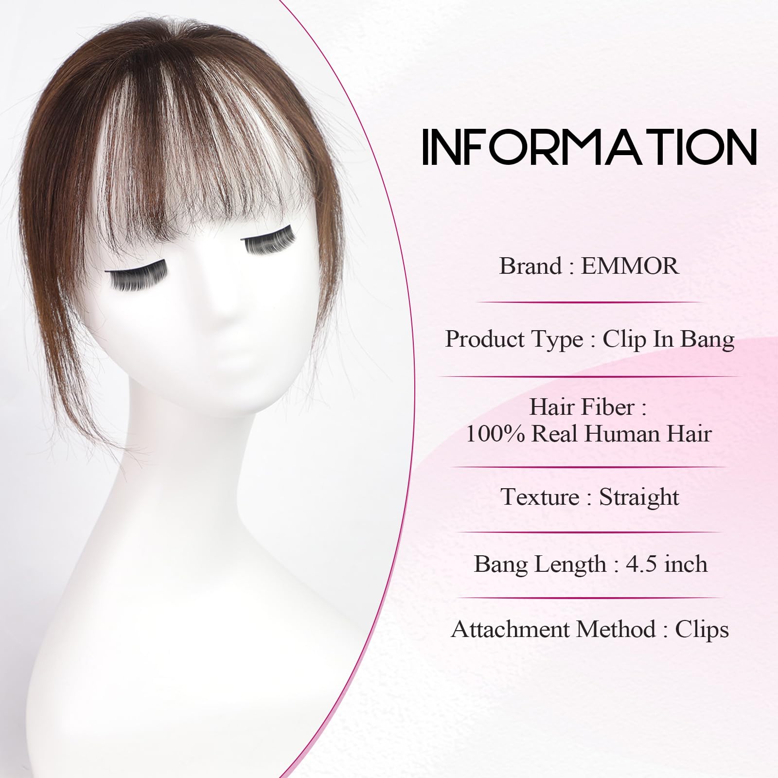 100% Human Hair Bangs Clips in - Seamless Clip In Hair Extensions Human Hair 评论和价格