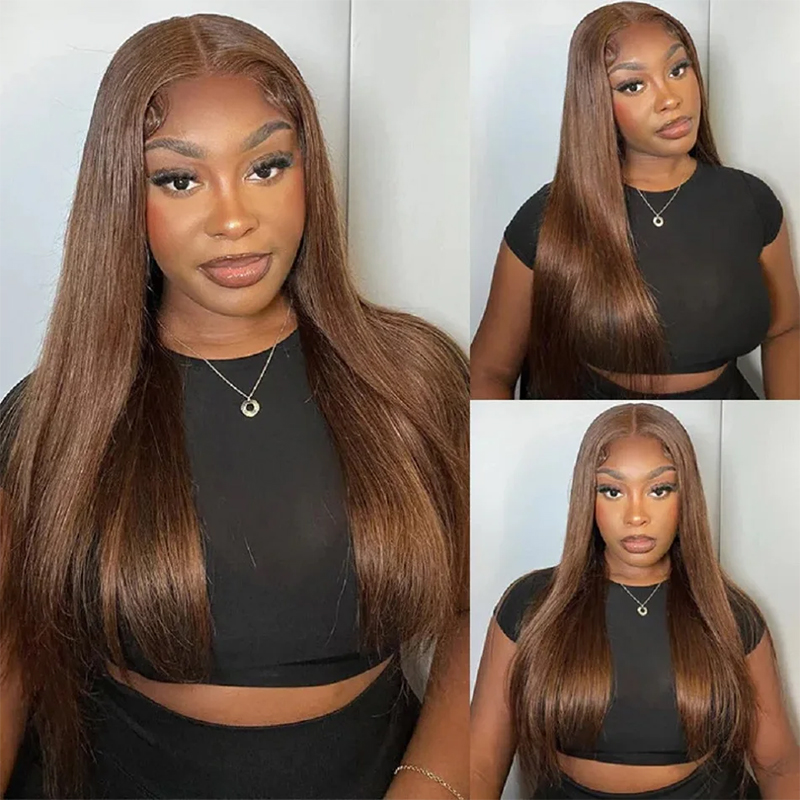 220% Density 34 Inch Chocolate - Lace Front Wigs 评论和价格