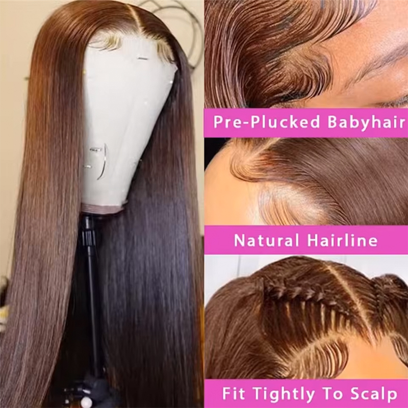 220% Density 34 Inch Chocolate - Lace Front Wigs 评论和价格