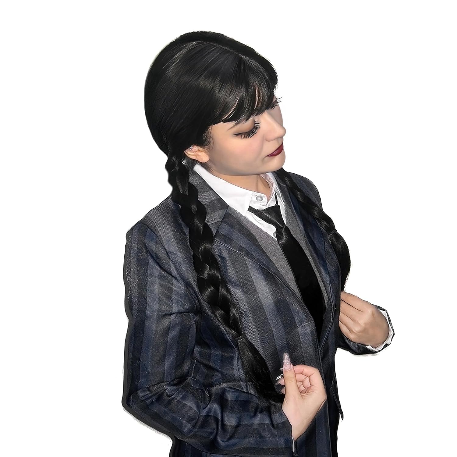 Long Black Braided Wig Widnesd - Synthetic Braided Wigs For Black Women 评论和价格