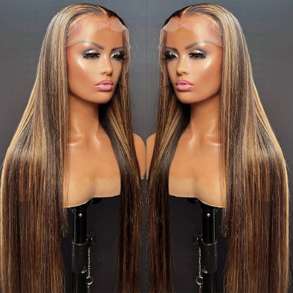 44 46 Inch P4/27 Highlight Col - Hd Lace Frontal Wig Human Hair Pre Plucked 评论和价格