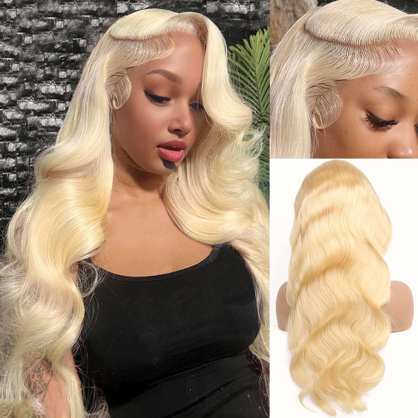 13x6 Lace Front 613 Wig Human  - 613 Blonde Body Wave Lace Front Wig 评论和价格