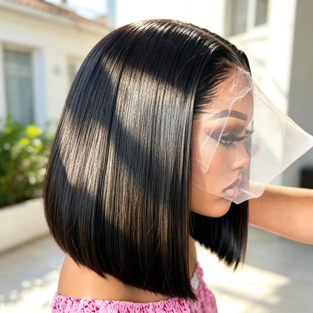 10-16 Inch Transparent 13x6 St - Pre Parted 13X4 Lace Front Bob Wig 评论和价格
